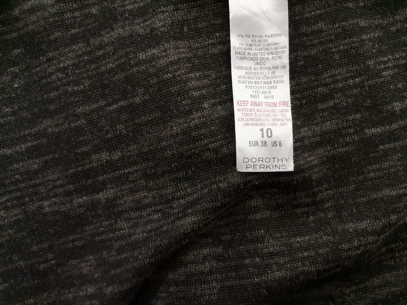 Dorothy perkins Rozmiar 10 (38) Kolor Szary Okrągły dekolt Sukienka Sweterkowa Rękaw 3/4 Midi Dorothy perkins Rozmiar 10 (38) Kolor Szary Okrągły dekolt Sukienka Sweterkowa Rękaw 3/4 Midi