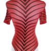 Wolford Rozmiar M Kolor Pomarańczowy Panterka Crew Neck Bluzka Top na ramiączka Krótki rękaw