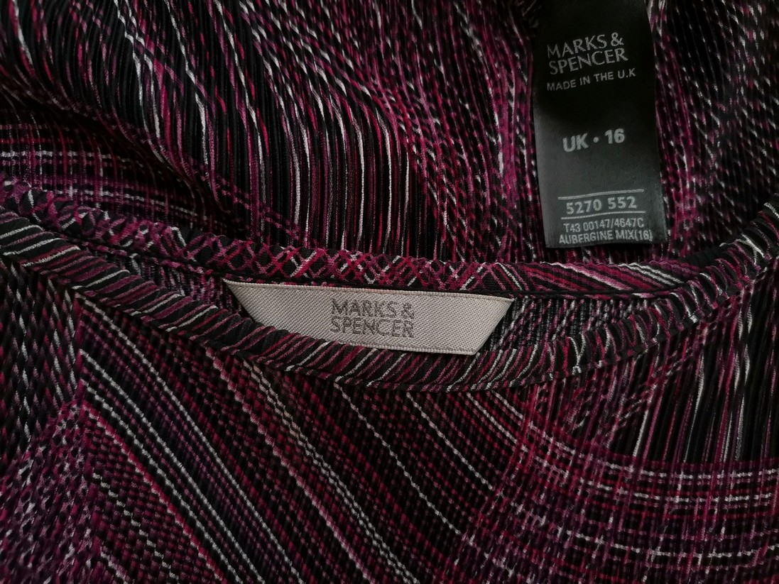 IMG_20211119_140402.jpg Marks&spencer Rozmiar 16 (44) Kolor Fioletowy Okrągły dekolt Bluzka Długi rękaw