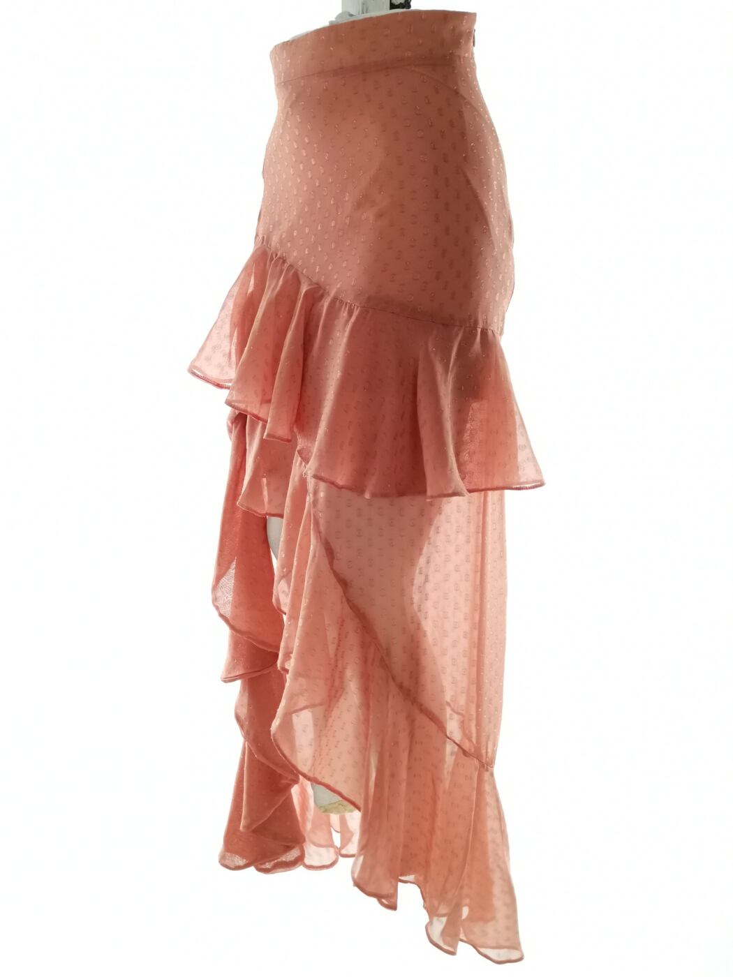 Nasty Gal Rozmiar 0 (32) Kolor Pudrowy Spódnica Rozkloszowana Midi