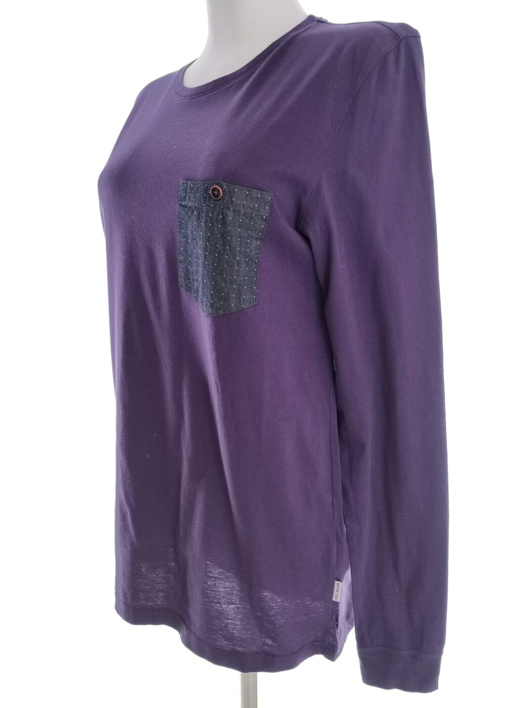 IMG_20211124_103216.jpg Ted Baker Rozmiar 2 (38) Kolor Fioletowy Crew Neck Bluzka Długi rękaw Materiał Bawełna 100%