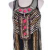 River island Rozmiar 10 (36) Kolor Czarny Okrągły dekolt Bluzka Bezrękawnik