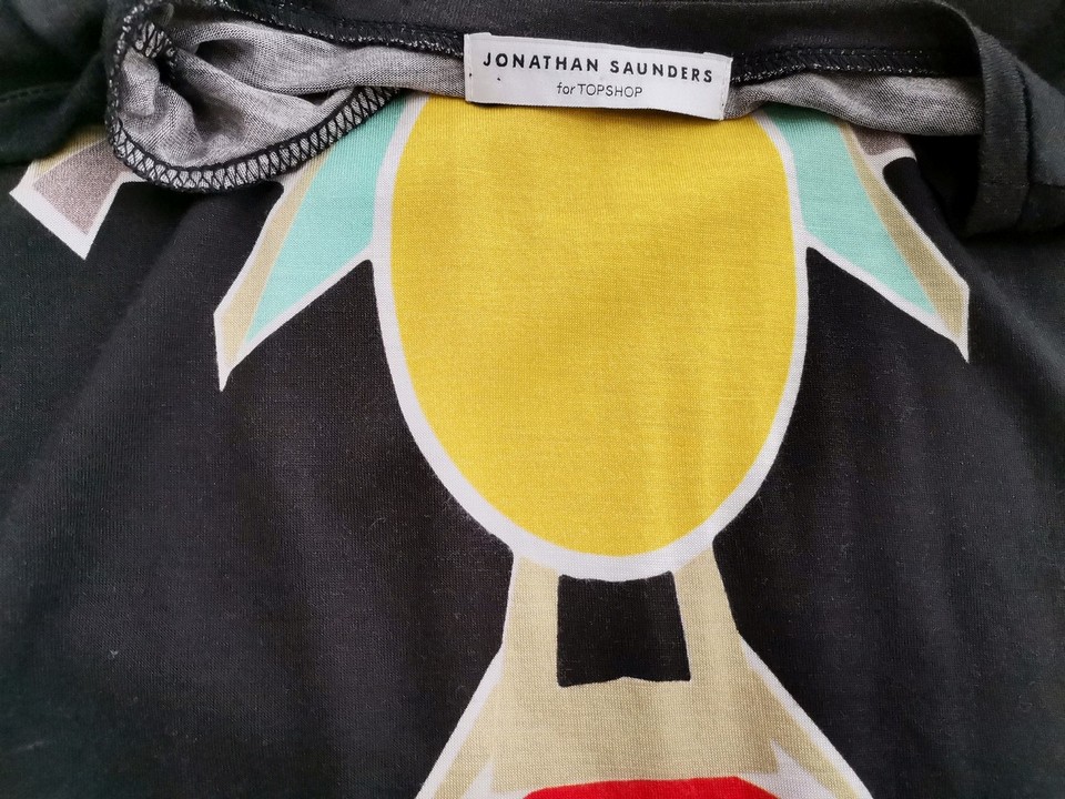 Jonathan Saunders for TOPSHOP Rozmiar 10 (38) Kolor Czarny Okrągły dekolt Sukienka Sweterkowa Krótki rękaw Długa Materiał Wiskoza 100% Jonathan Saunders for TOPSHOP Rozmiar 10 (38) Kolor Czarny Okrągły dekolt Sukienka Sweterkowa Krótki rękaw Długa Materiał Wiskoza 100%