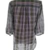 Monsoon Rozmiar 10 (38) Kolor Fioletowy Krata Split Crew Neck Tunika Bluzka Rękaw 3/4 Materiał Bawełna 100%