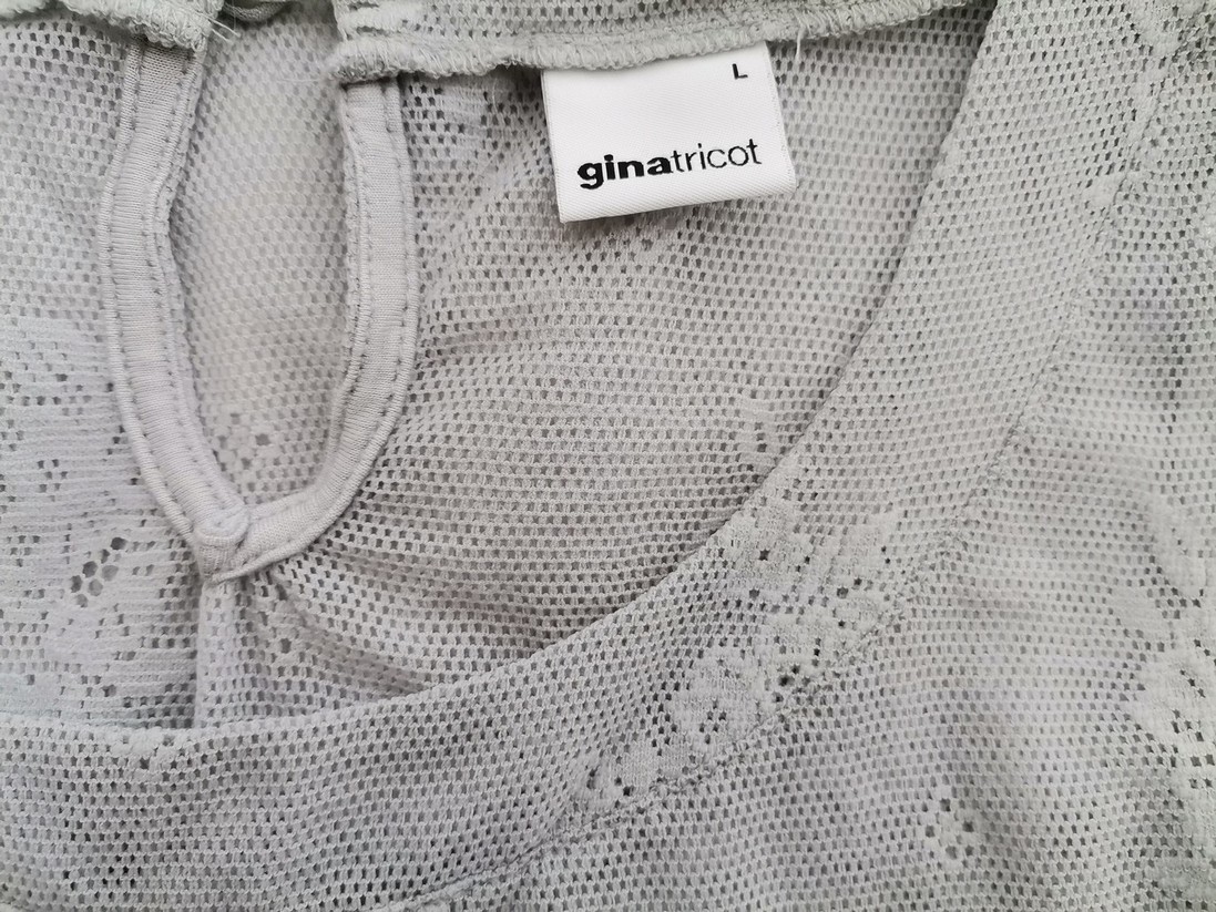 Gina Tricot Rozmiar L Kolor Szary Okrągły dekolt Tunika Bluzka Rękaw 3/4