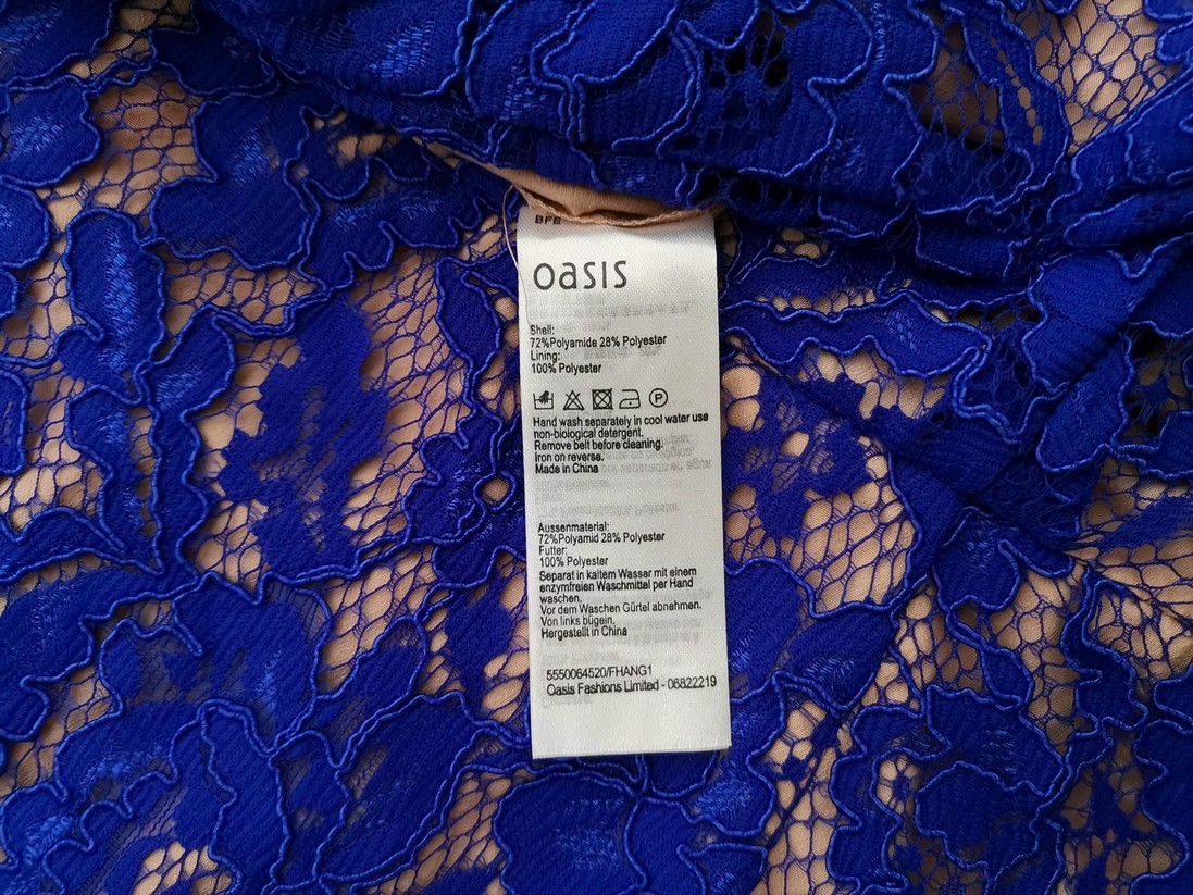 Oasis Rozmiar 12 (38) Kolor Niebieski W serek Sukienka Sheath Bezrękawnik Midi Oasis Rozmiar 12 (38) Kolor Niebieski W serek Sukienka Sheath Bezrękawnik Midi