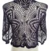 Dunnes Rozmiar 10/12 (38/40) Kolor Fioletowy W serek Bolerko Kardigan Rękaw 3/4 Materiał Wiskoza 100% Otwarta dzianina