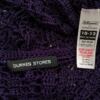 Dunnes Rozmiar 10/12 (38/40) Kolor Fioletowy W serek Bolerko Kardigan Rękaw 3/4 Materiał Wiskoza 100% Otwarta dzianina