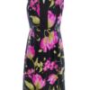 Gallery Rozmiar 14 (42) Kolor Czarny Split Crew Neck Sukienka A-Line Bezrękawnik Midi Materiał Bawełna