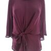 Vero moda Rozmiar S Kolor Purpurowy Crew Neck Bluzka Rękaw 3/4