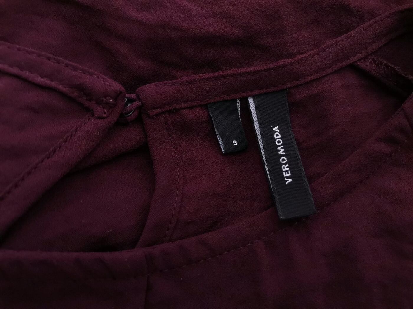 Vero moda Rozmiar S Kolor Purpurowy Crew Neck Bluzka Rękaw 3/4