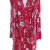 BONMARCHE Rozmiar 18 (46) Kolor Czerwony Split Crew Neck Sukienka Koszulowa Rękaw 3/4 Krótka Materiał Wiskoza