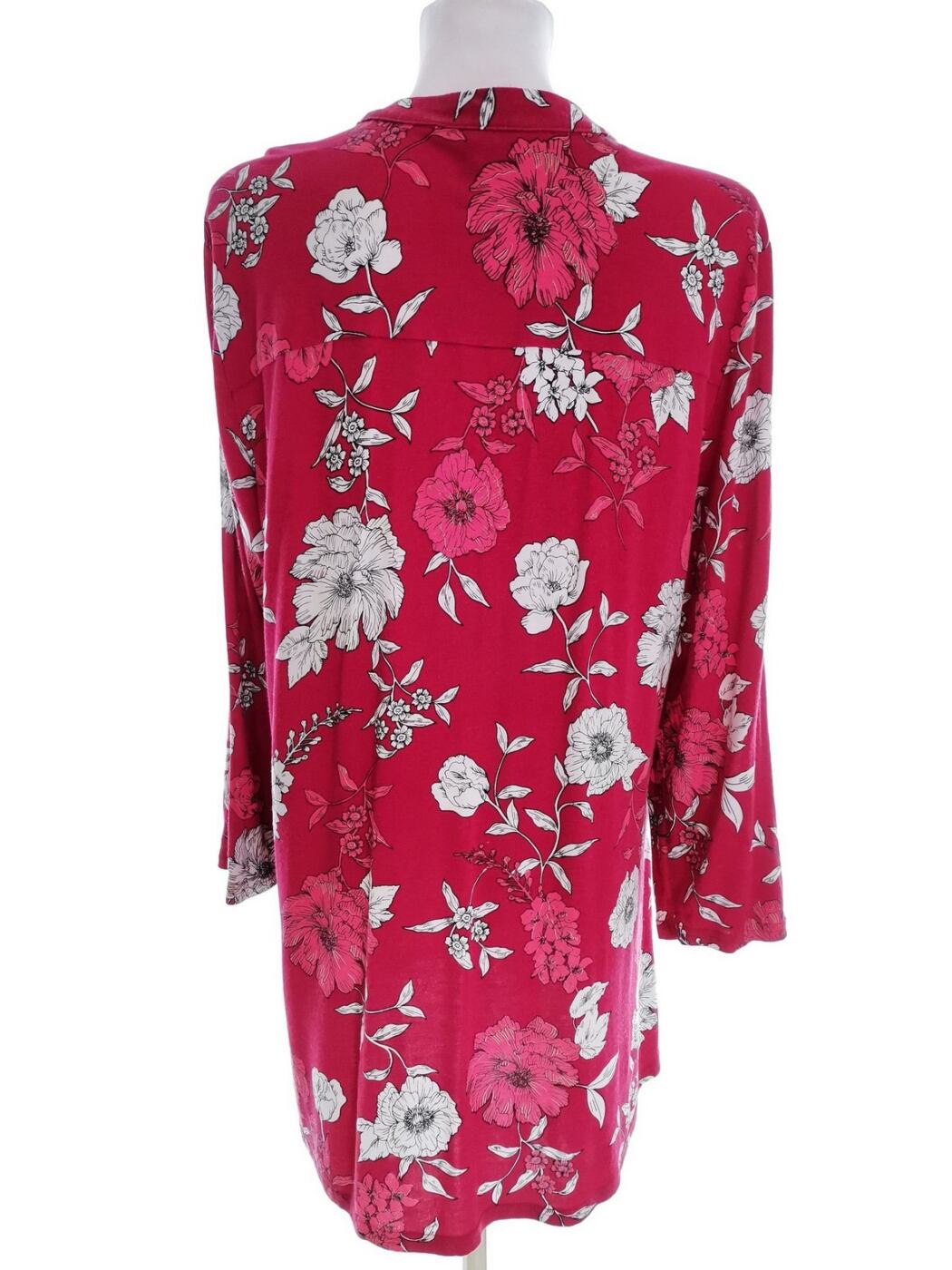 BONMARCHE Rozmiar 18 (46) Kolor Czerwony Split Crew Neck Sukienka Koszulowa Rękaw 3/4 Krótka Materiał Wiskoza BONMARCHE Rozmiar 18 (46) Kolor Czerwony Split Crew Neck Sukienka Koszulowa Rękaw 3/4 Krótka Materiał Wiskoza