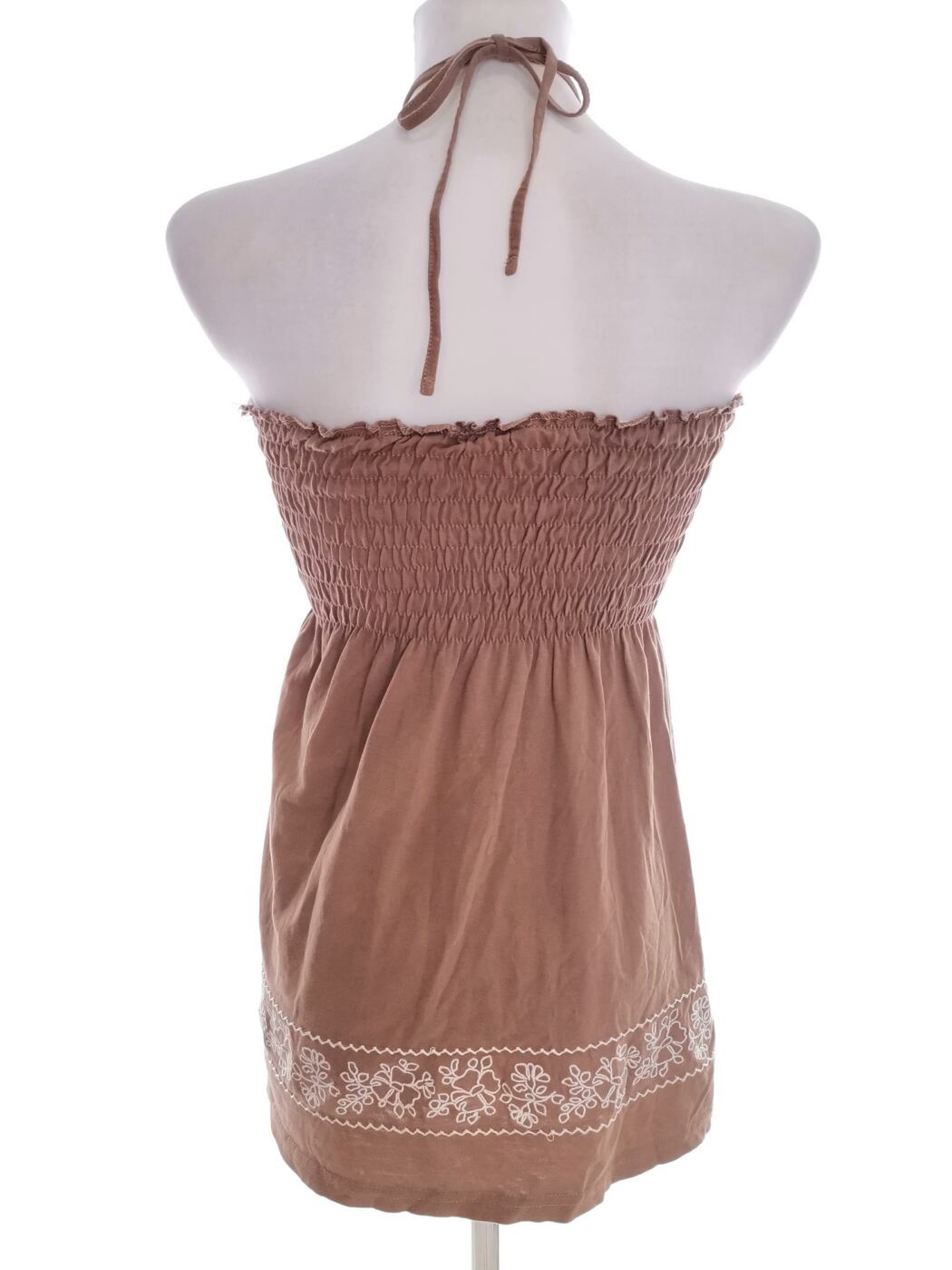 IMG_20211130_103755.jpg H&m Rozmiar 36/38 Kolor Brązowy Halter Bluzka Peplum Bezrękawnik Materiał Bawełna 100%