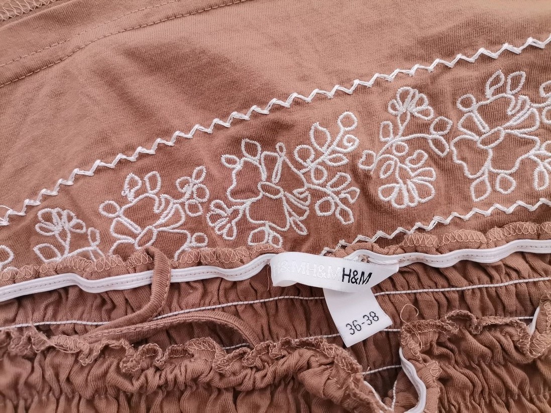 IMG_20211130_103815.jpg H&m Rozmiar 36/38 Kolor Brązowy Halter Bluzka Peplum Bezrękawnik Materiał Bawełna 100%