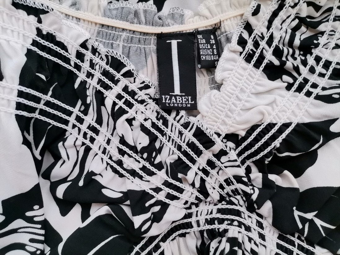 Izabel London Rozmiar 8 (36) Kolor Biały W serek Sukienka A-Line Krótki rękaw Midi Izabel London Rozmiar 8 (36) Kolor Biały W serek Sukienka A-Line Krótki rękaw Midi