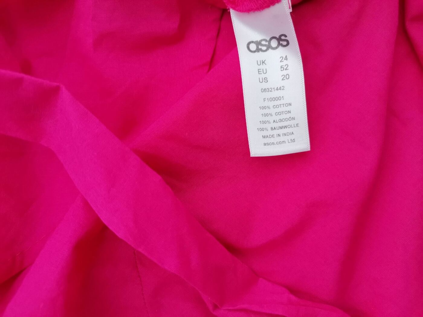 ASOS Rozmiar 24 (52) Kolor Fuksja W serek Bluzka Krótki rękaw Materiał Bawełna 100%