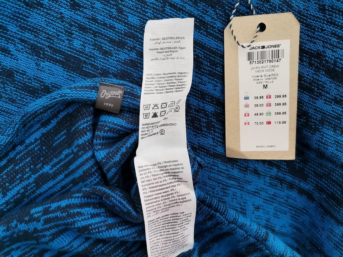 IMG_20211201_122203.jpg Jack & jones Rozmiar M Kolor Niebieski Męski Sweter Długi rękaw Materiał Bawełna 100%
