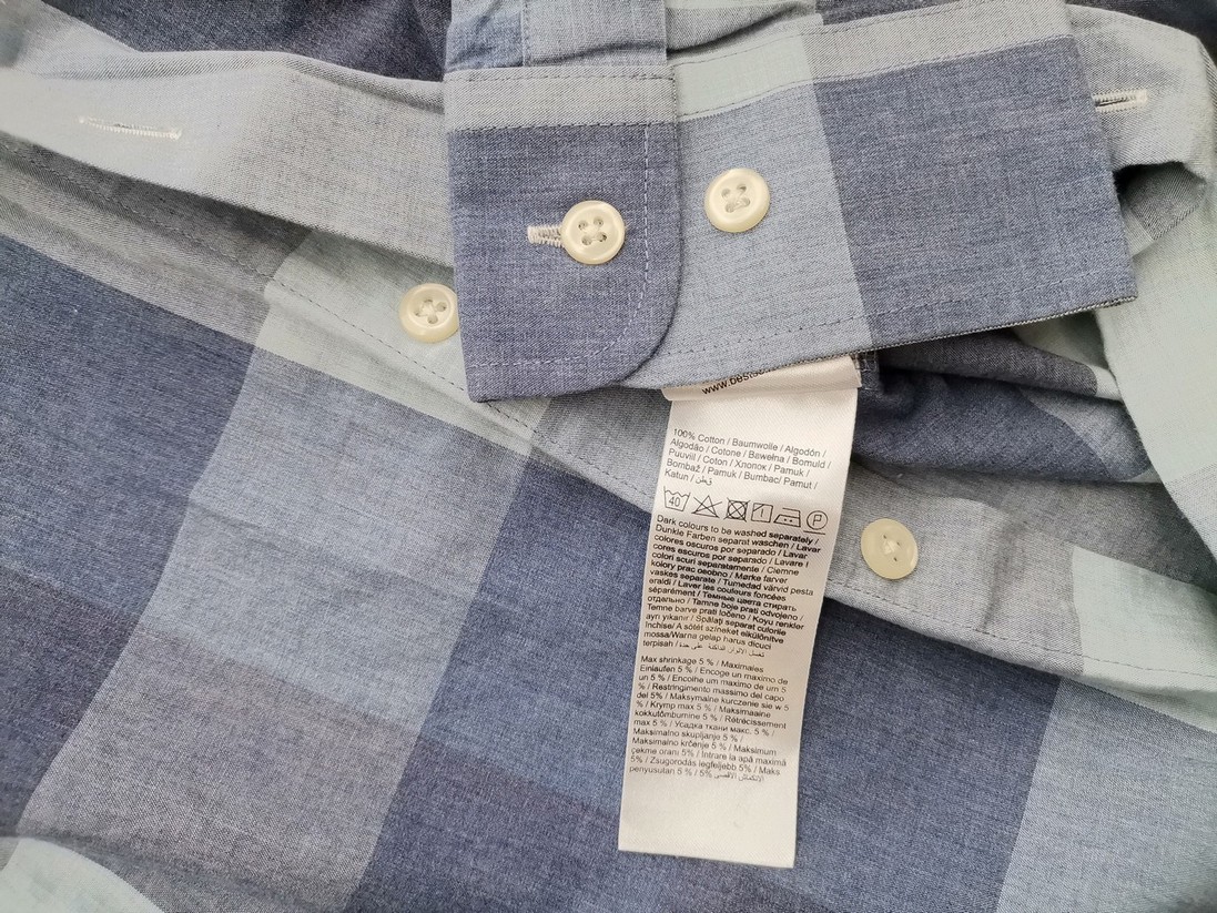IMG_20211201_130714.jpg Jack & jones Rozmiar L Kolor Niebieski Krata Kołnierz Męska Koszula Casual Długi rękaw Materiał Bawełna 100%