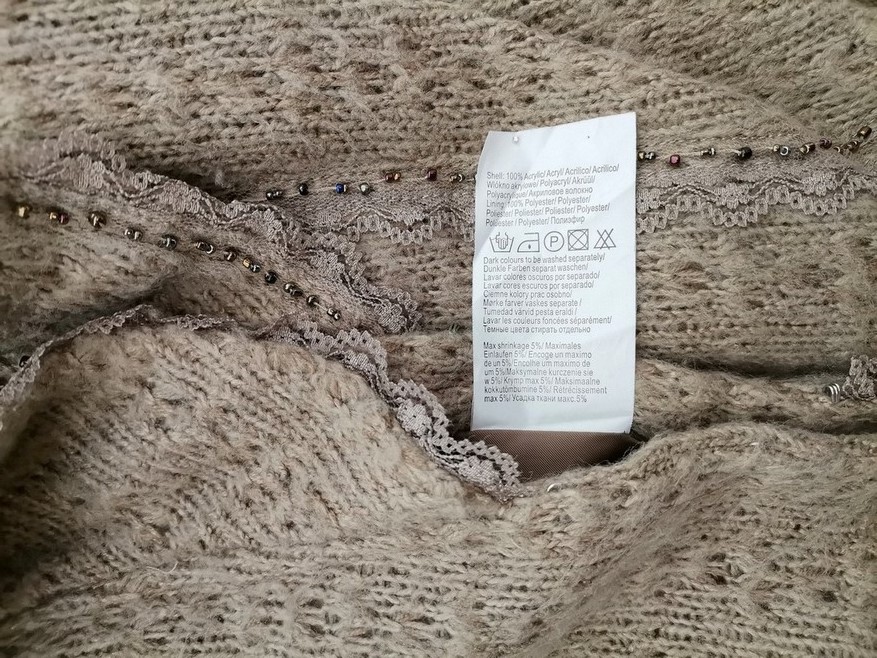 IMG_20211203_111509.jpg Vero moda Rozmiar M Kolor Szary Kołnierz Kardigan Wiązany Długi rękaw Materiał Akryl 100% Gruba dzianina