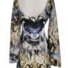 River island Rozmiar 14 (40) Kolor Niebieski W łódkę Sukienka Sheath Długi rękaw Do Kolan