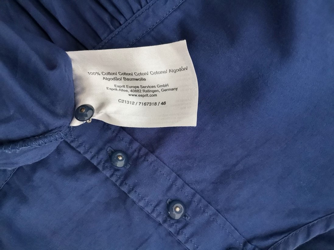 Esprit Rozmiar 38 Kolor Granatowy Okrągły dekolt Tunika Popover Bluzka Rękaw 3/4 Materiał Bawełna 100% Esprit Rozmiar 38 Kolor Granatowy Okrągły dekolt Tunika Popover Bluzka Rękaw 3/4 Materiał Bawełna 100%