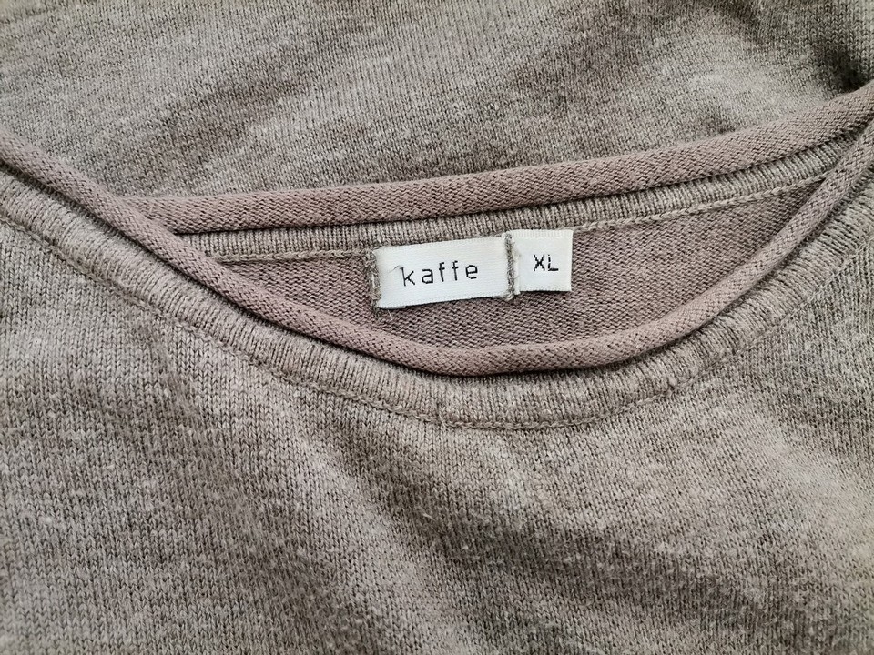 Kaffe Rozmiar XL Kolor Szary Okrągły dekolt Sukienka Sweterkowa Długi rękaw Krótka Materiał Wiskoza Kaffe Rozmiar XL Kolor Szary Okrągły dekolt Sukienka Sweterkowa Długi rękaw Krótka Materiał Wiskoza