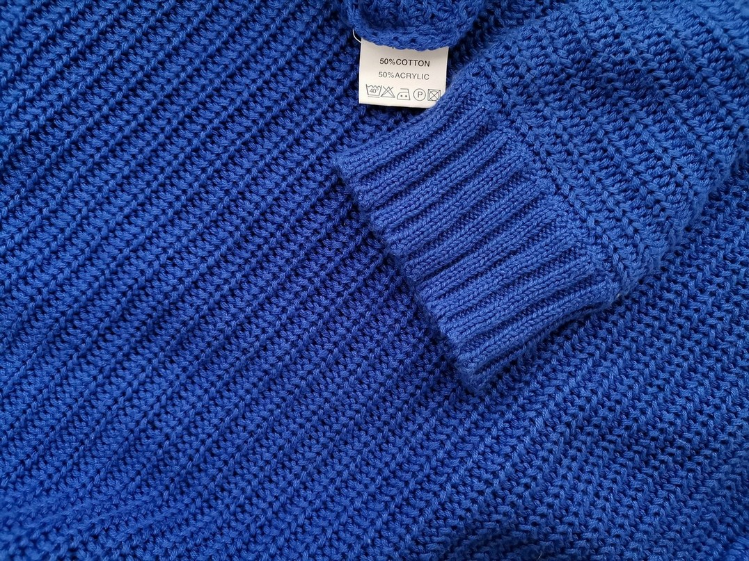 Carla F Rozmiar M Kolor Niebieski Crew Neck Tunika Bluzka Dzianina Długi rękaw Materiał Bawełna Carla F Rozmiar M Kolor Niebieski Crew Neck Tunika Bluzka Dzianina Długi rękaw Materiał Bawełna