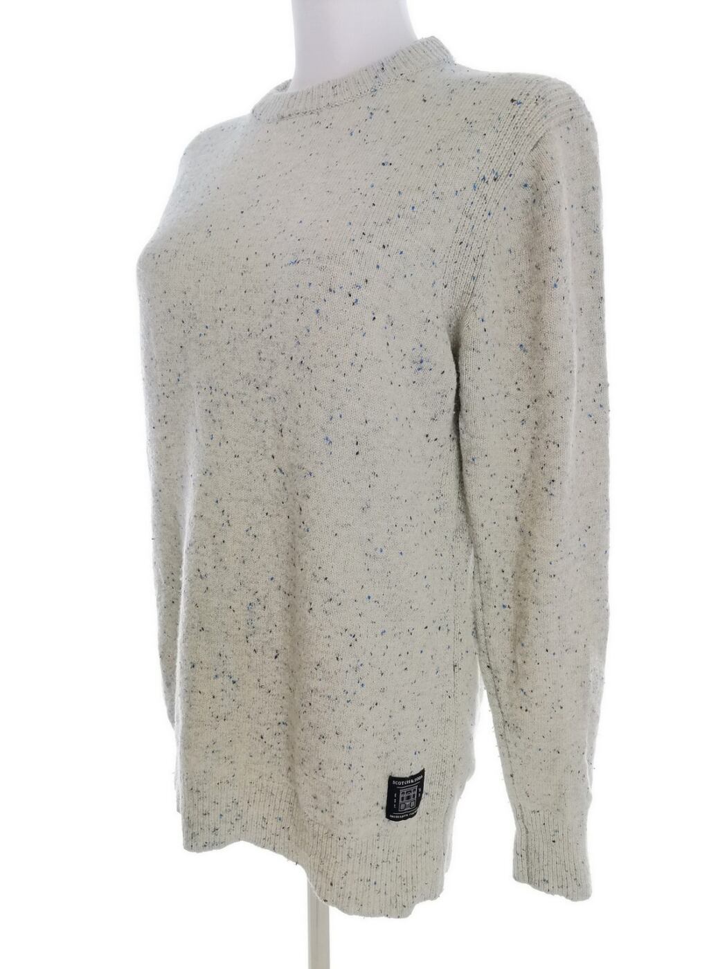 Rozmiar M Kolor Kremowy Crew Neck Tunika Bluzka Dzianina Długi rękaw Materiał Wiskoza Rozmiar M Kolor Kremowy Crew Neck Tunika Bluzka Dzianina Długi rękaw Materiał Wiskoza