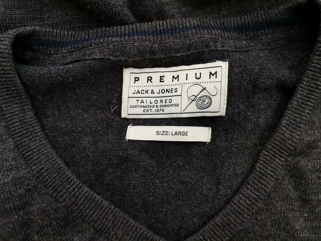 IMG_20211210_132234.jpg Jack & jones Rozmiar L Kolor Szary Męski Sweter Długi rękaw Materiał Wełna Merino