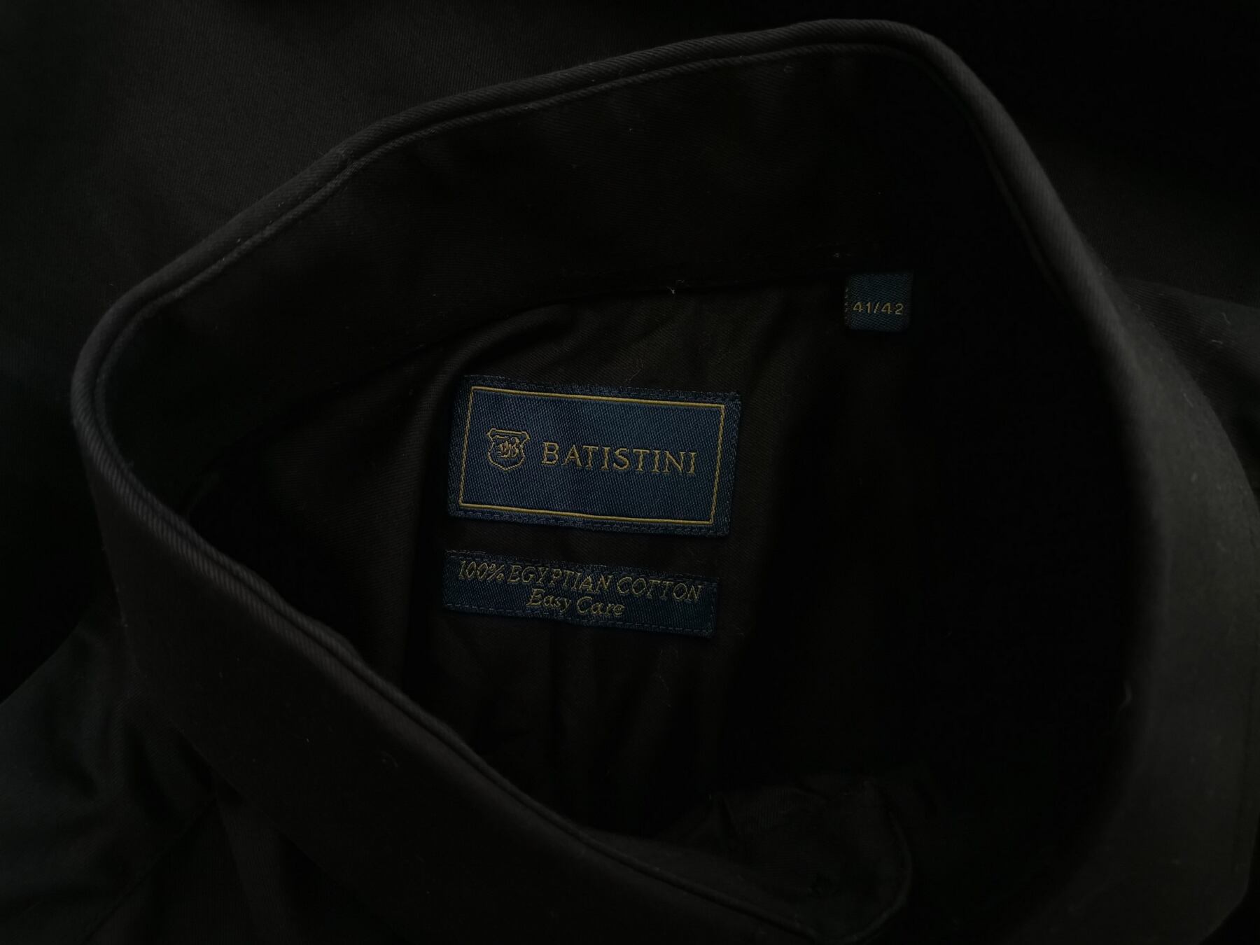 Batistini Rozmiar 41/42 Kolor Czarny Kołnierz Męska Koszula Elegancka Długi rękaw Materiał Bawełna 100%