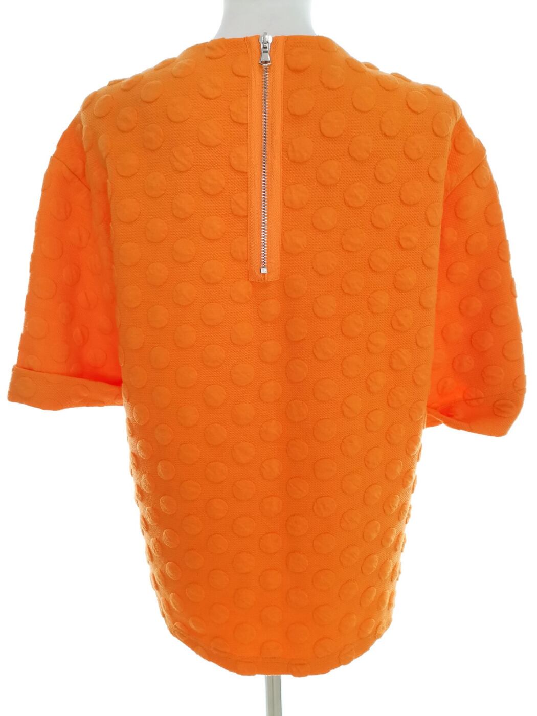 Savida Rozmiar 12 (40) Kolor Pomarańczowy Grochy Crew Neck Bluzka Krótki rękaw