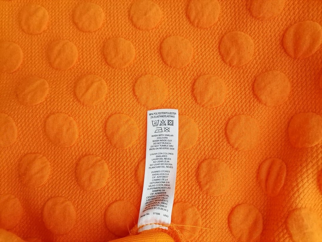 Savida Rozmiar 12 (40) Kolor Pomarańczowy Grochy Crew Neck Bluzka Krótki rękaw