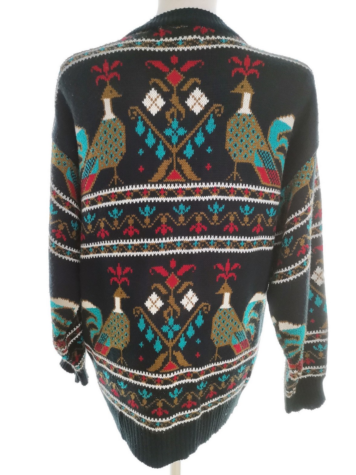 IMG_20211213_115116.jpg Contempo Casuals Rozmiar S Kolor Granatowy Okrągły dekolt Długi Zapinany Kardigan Długi rękaw Materiał Akryl 100% Gruba dzianina