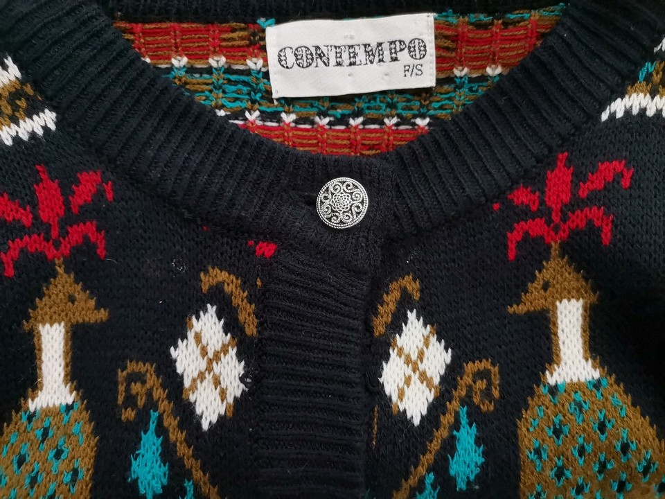 IMG_20211213_115126.jpg Contempo Casuals Rozmiar S Kolor Granatowy Okrągły dekolt Długi Zapinany Kardigan Długi rękaw Materiał Akryl 100% Gruba dzianina