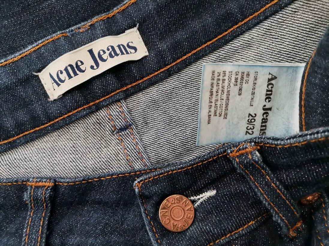 IMG_20211213_124010.jpg ACNE JEANS Rozmiar W29 L32 Kolor Granatowy Spodnie Jeansy Materiał Bawełna