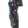 Kaffe Rozmiar 38/40 Kolor Granatowy W serek Sukienka Sheath Krótki rękaw Midi