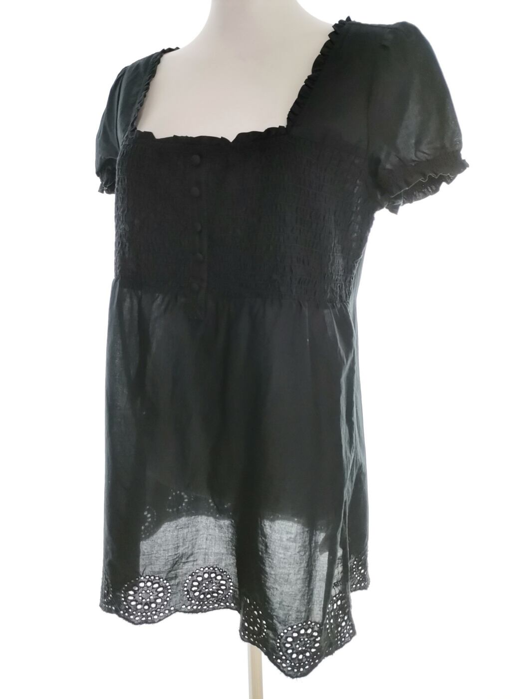 Esprit Rozmiar 40 Kolor Czarny Kwadratowy dekolt Tunika Popover Bluzka Krótki rękaw Materiał Bawełna 100% Esprit Rozmiar 40 Kolor Czarny Kwadratowy dekolt Tunika Popover Bluzka Krótki rękaw Materiał Bawełna 100%