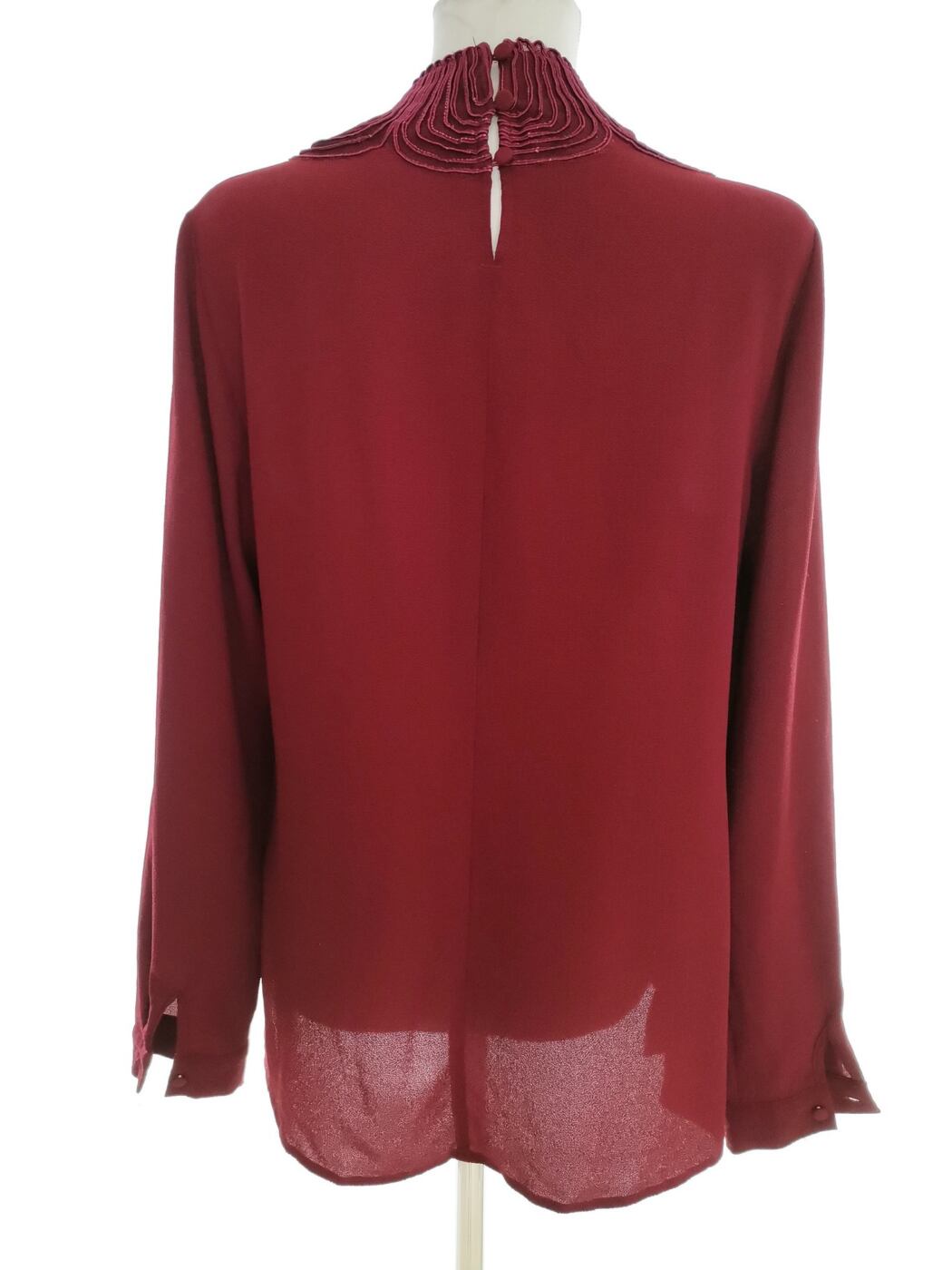 Warehouse Rozmiar 12 (38) Kolor Purpurowy Pół golf Bluzka Długi rękaw