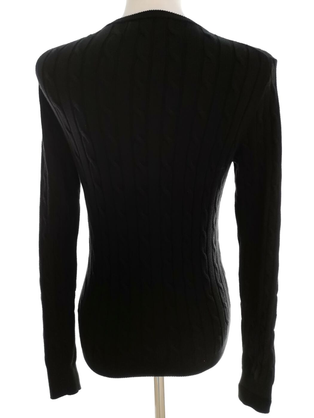 IMG_20211215_104039.jpg Gant Rozmiar XS Kolor Czarny Crew Neck Sweter Długi rękaw Materiał Bawełna Dzianina kablowa