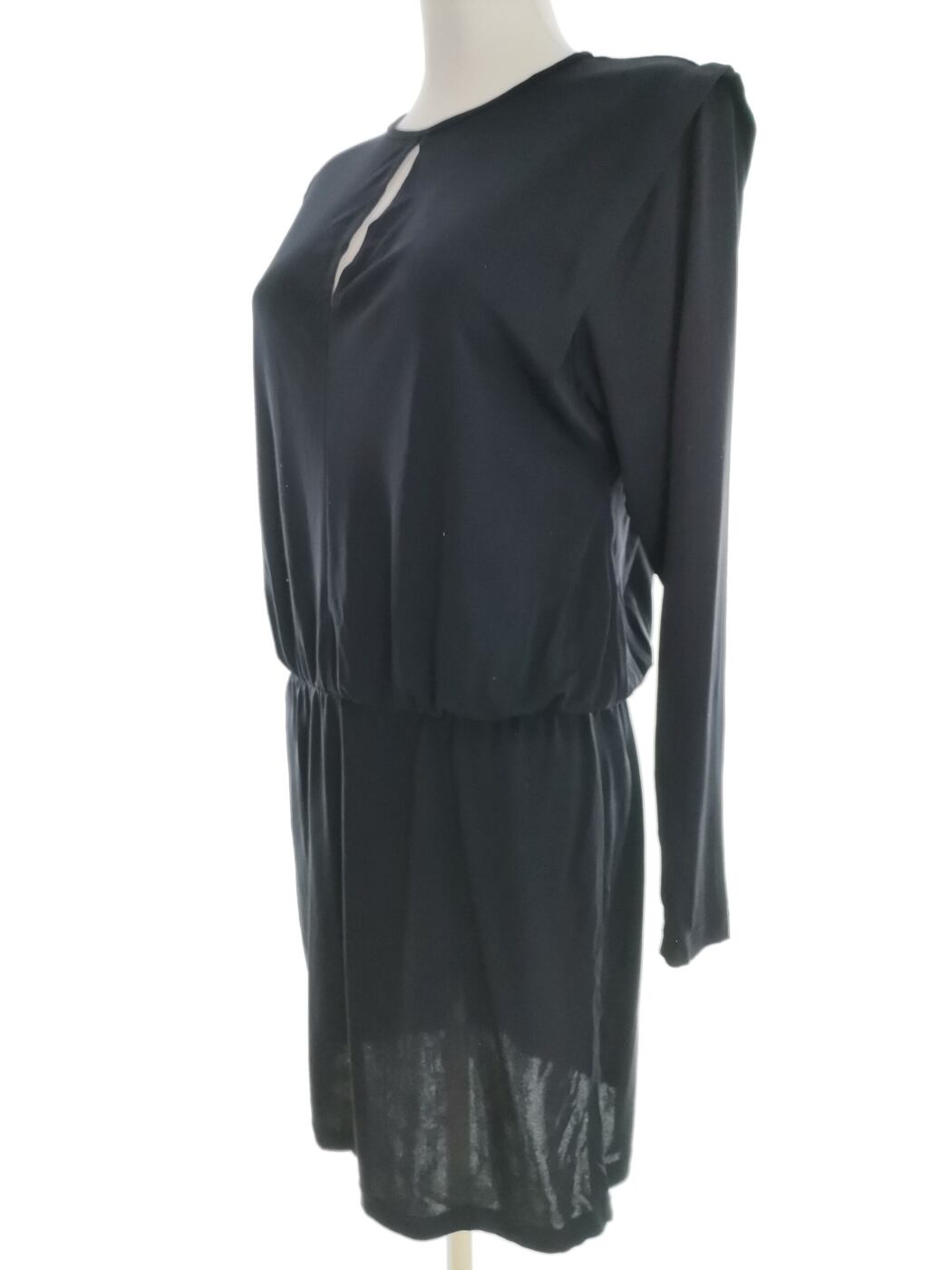 Filippa k Rozmiar XS Kolor Granatowy Keyhole Crew Neck Sukienka Blouson Długi rękaw Do Kolan Filippa k Rozmiar XS Kolor Granatowy Keyhole Crew Neck Sukienka Blouson Długi rękaw Do Kolan