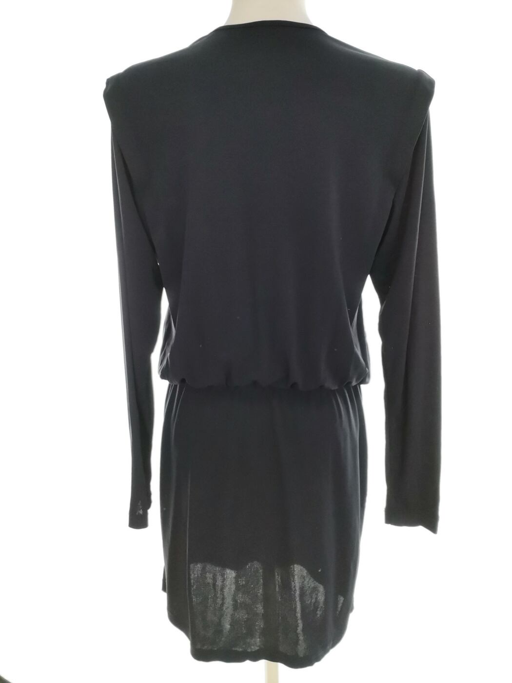Filippa k Rozmiar XS Kolor Granatowy Keyhole Crew Neck Sukienka Blouson Długi rękaw Do Kolan Filippa k Rozmiar XS Kolor Granatowy Keyhole Crew Neck Sukienka Blouson Długi rękaw Do Kolan