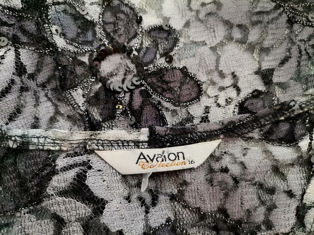 IMG_20211227_101520.jpg Avalon Collection Rozmiar 16 (44) Kolor Granatowy W serek Bluzka Długi rękaw