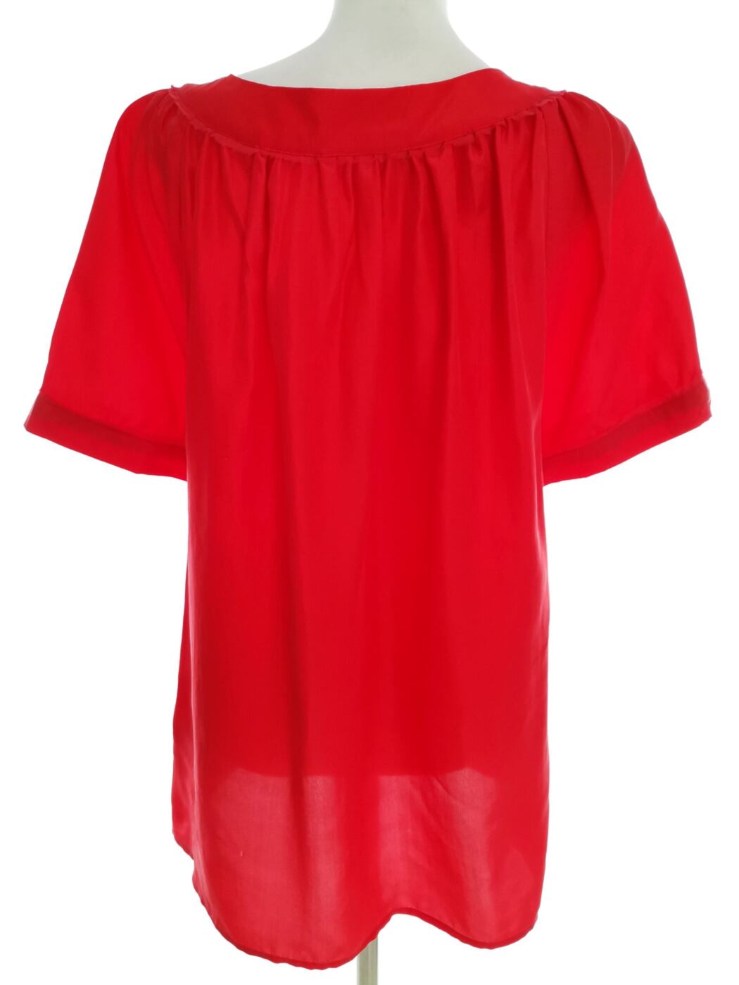 IN WEAR Rozmiar 42 Kolor Czerwony Okrągły dekolt Tunika Popover Bluzka Krótki rękaw Materiał Jedwab 100% IN WEAR Rozmiar 42 Kolor Czerwony Okrągły dekolt Tunika Popover Bluzka Krótki rękaw Materiał Jedwab 100%