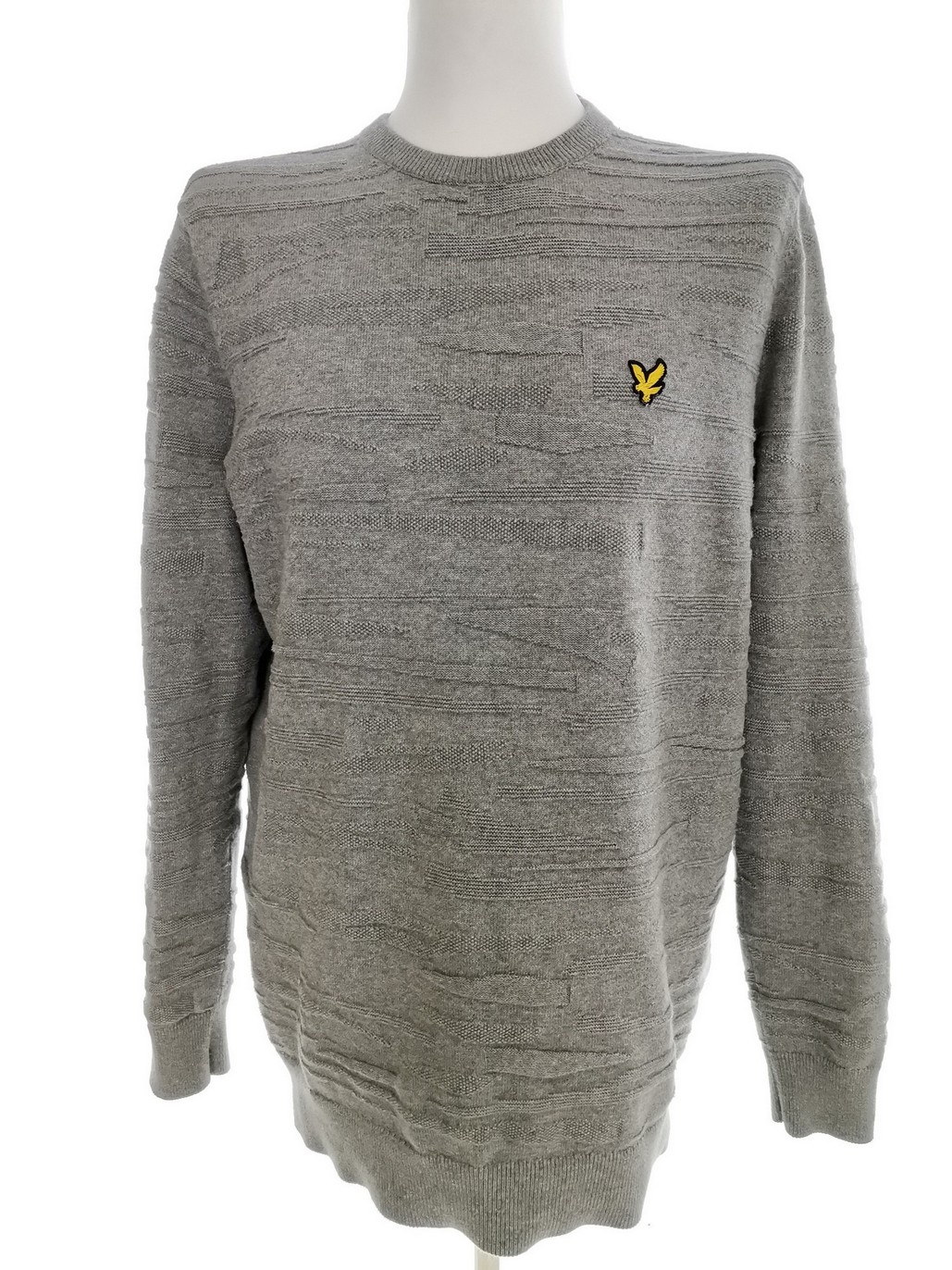 Lyle & Scott Rozmiar L Kolor Szary Męski Sweter Długi rękaw Materiał Bawełna 100%