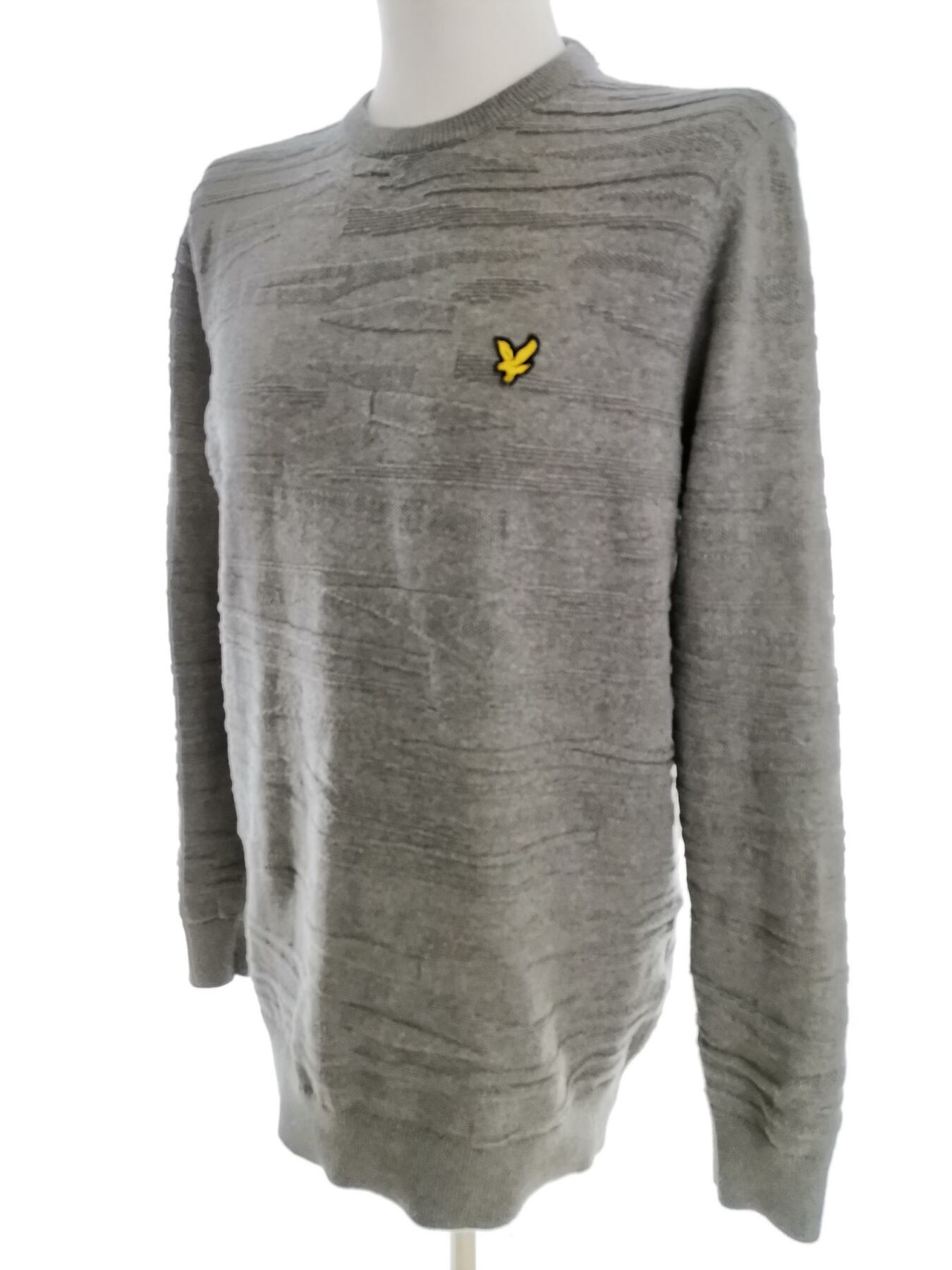 IMG_20211228_113834.jpg Lyle & Scott Rozmiar L Kolor Szary Męski Sweter Długi rękaw Materiał Bawełna 100%