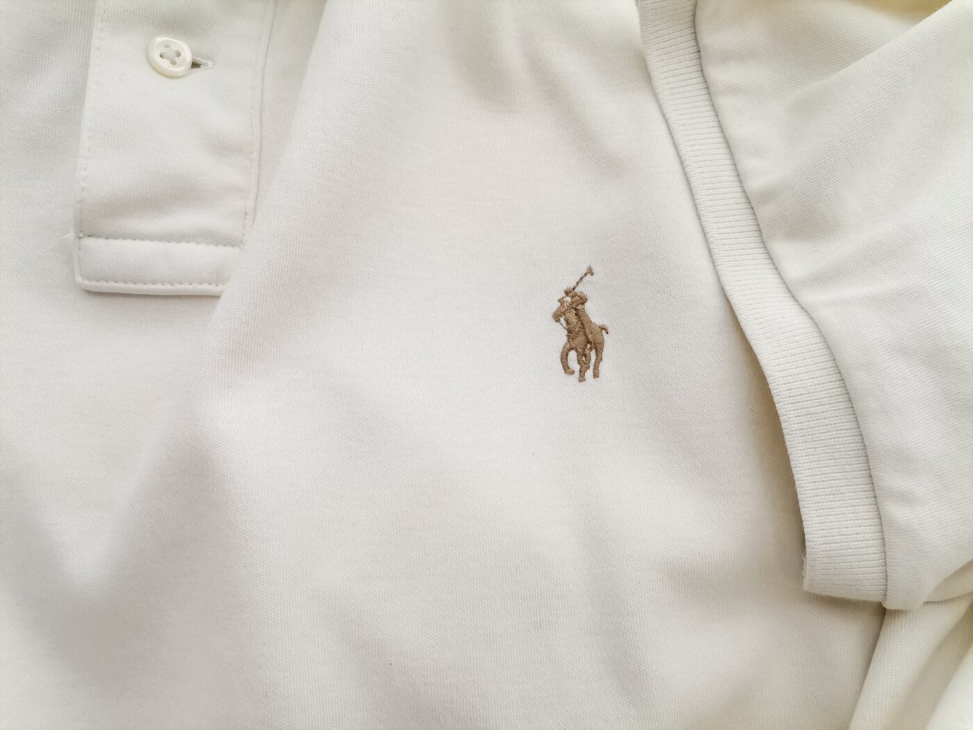 Polo Ralph Lauren Rozmiar XXL Kolor Kremowy Kołnierz Męska Koszula Polo Krótki rękaw