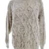 Vintage Rozmiar 46/48 Kolor Kremowy Pół golf Sweter Długi rękaw Dzianina kablowa