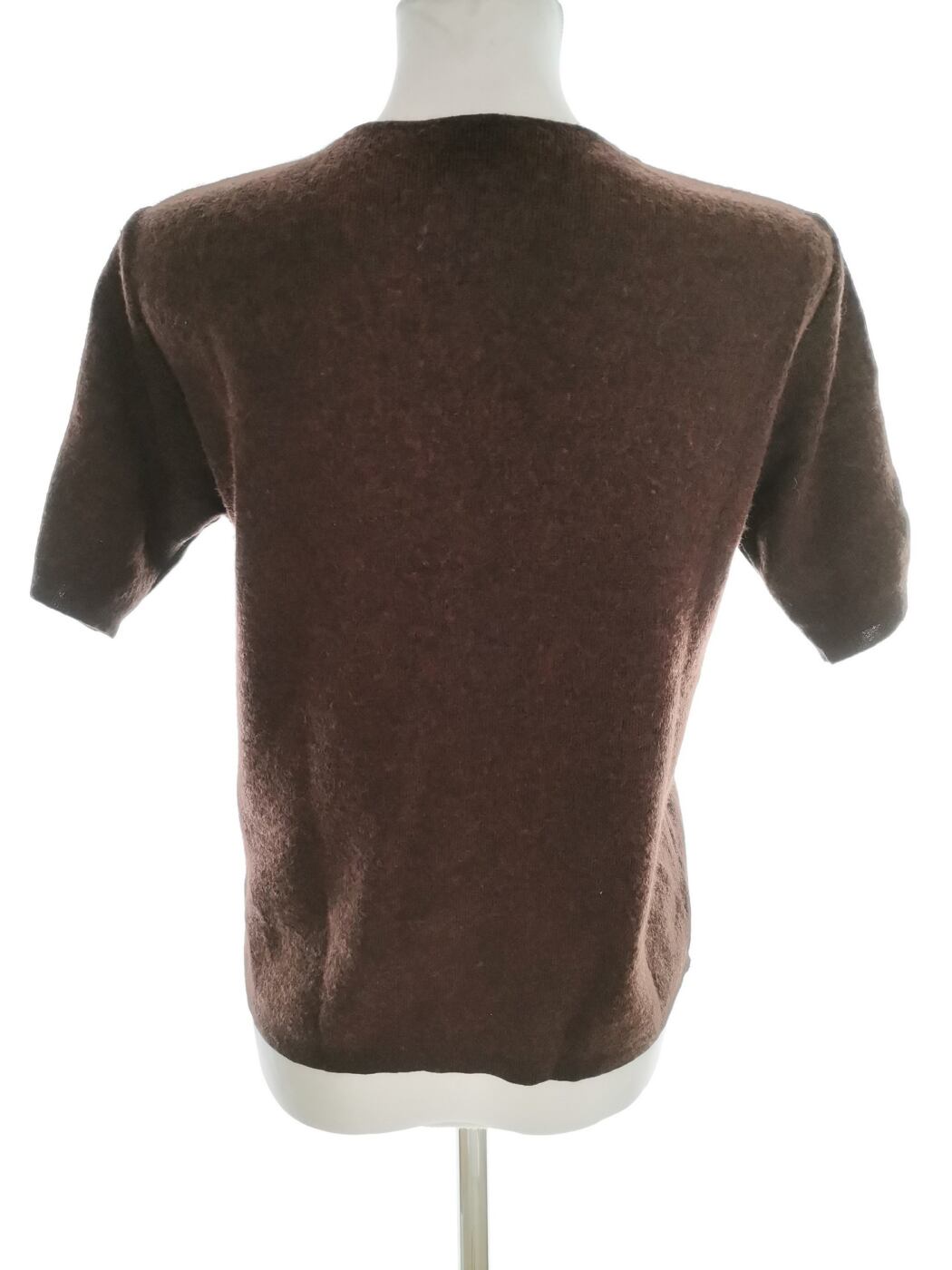 IMG_20211230_105944.jpg Lecomte Rozmiar 36 Kolor Brązowy Crew Neck Sweter Krótki rękaw Materiał Wełna Merino