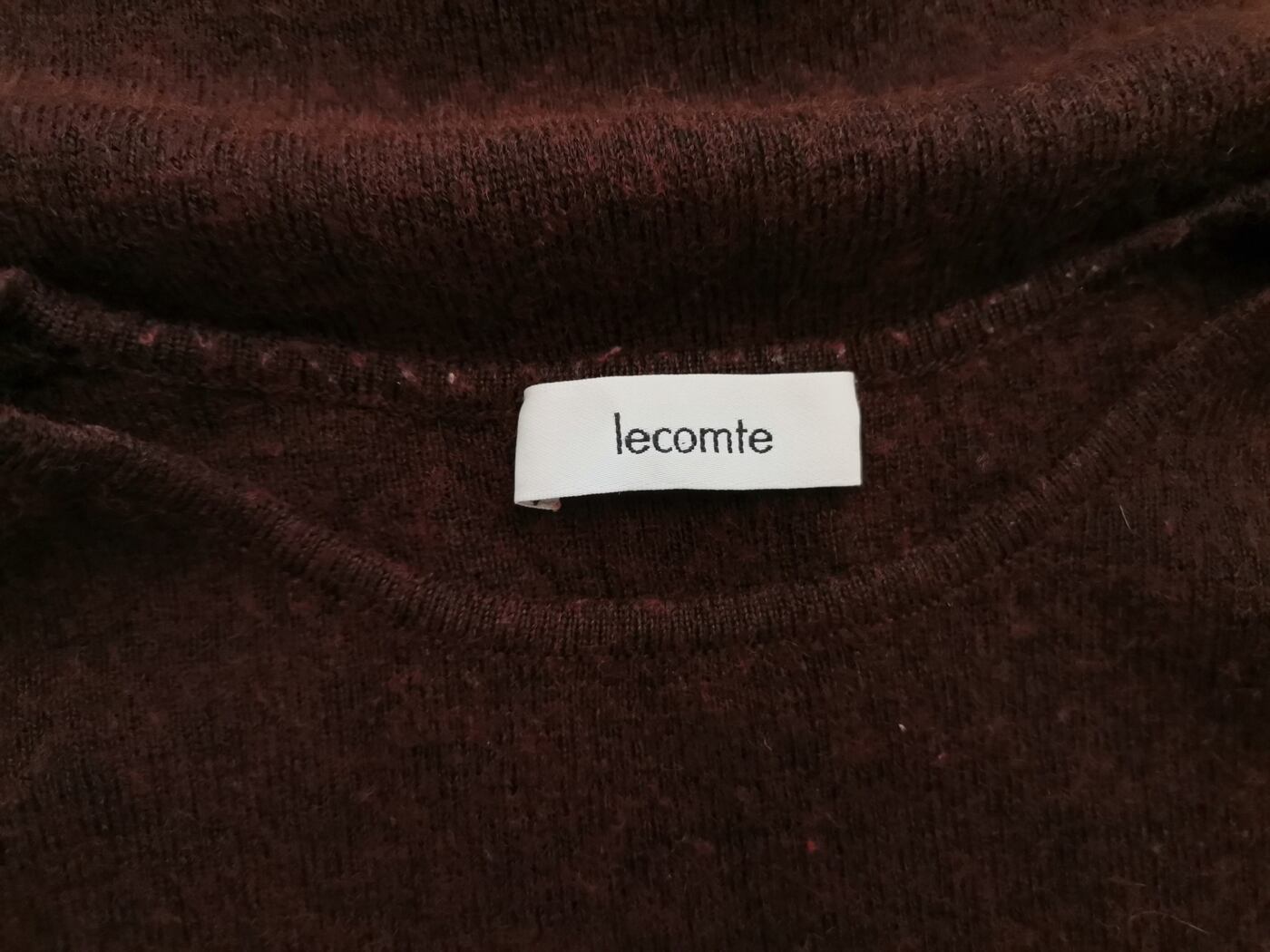 IMG_20211230_105951.jpg Lecomte Rozmiar 36 Kolor Brązowy Crew Neck Sweter Krótki rękaw Materiał Wełna Merino